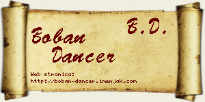 Boban Dancer vizit kartica